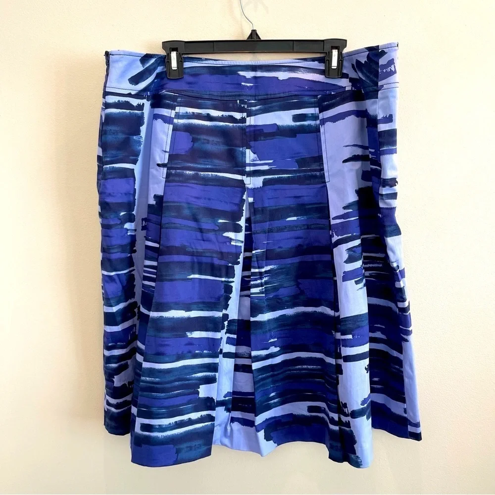 Lane Bryant Pleated Skirt Women's Plus Size 20 Blue Purple Back Zip Lined NWT